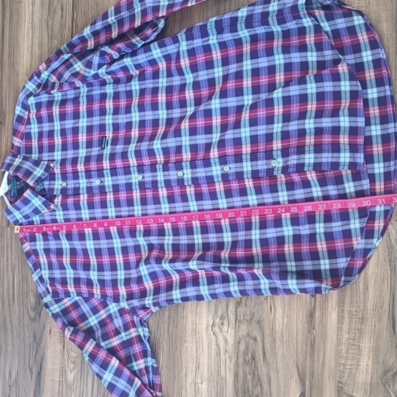 Faconnable cotton long sleeve button down purple plaid shirt size M - Picture 5 of 7